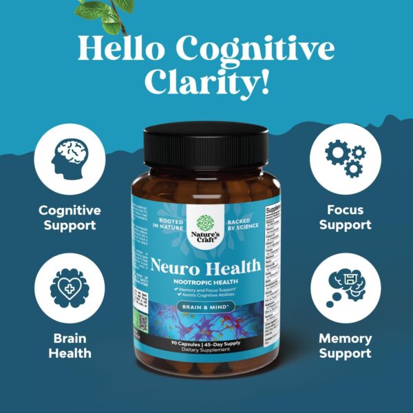 Advanced Nootropics Brain Support Supplement - Synergetic Mental Energy and Focus Supplement with Vitamins for Cognitive Enhancement - Mind and Memory Supplement for Brain Health 45 Servings - Image 4