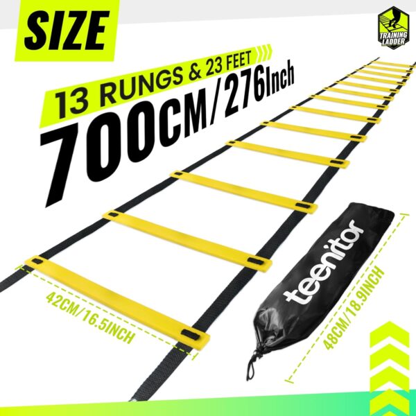 Teenitor Agility Ladder Speed Ladder Training Ladder for Soccer, Speed, Football Fitness Feet Training Carry Bag Agility Training Equipment - Image 2