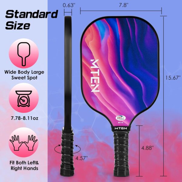 Pickleball Paddles, USAPA Approved Fiberglass Surface Pickleball Set with Pickleball Rackets, Pickleball Paddles Set ​for Men Women - Image 5