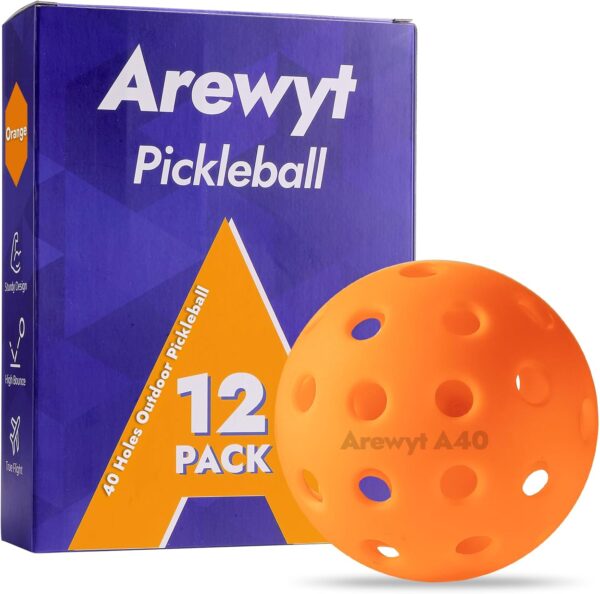 Pickleball Balls, 6 Pack | 12 Pack 40 Holes Outdoor Pickleball Balls, High Visibility and Bounce, Durable Pickle Balls for All Style Pickleball Paddles & All Skill Levels (Neon Green, Orange)