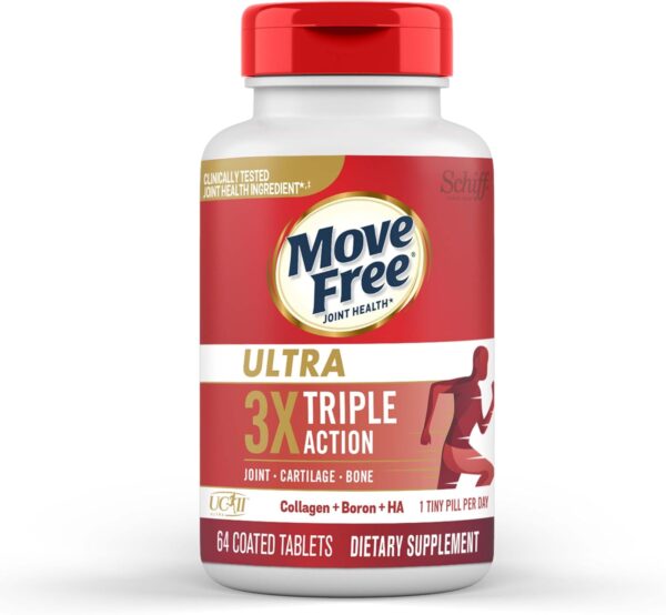 Move Free Ultra Triple Action Joint Support Supplement - Type II Collagen Boron & Hyaluronic Acid - Supports Joint Comfort, Cartiliage & Bones in 1 Tiny Pill Per Day, 64 Tablets (64 servings) - Image 11