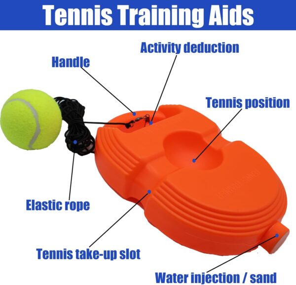 Magicorange Tennis Trainer Rebound Ball with 6 String Balls, Solo Tennis Training Equipment for Self Tennis Pracitce Training for Beginner - Image 3