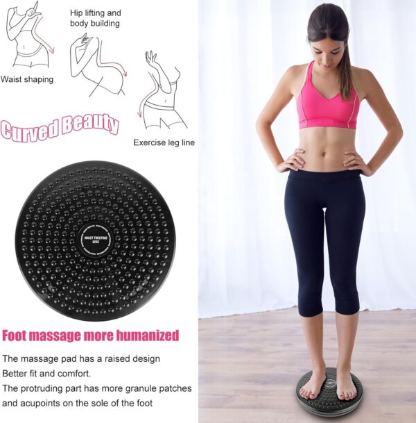 H H&J HUAJIAN Waist Whisper Disc,Body Twister Waist Twister Body Shaping Rotating Board for Women's Twisting Sports Equipment Aerobic Exercise Foot Massage - Image 6