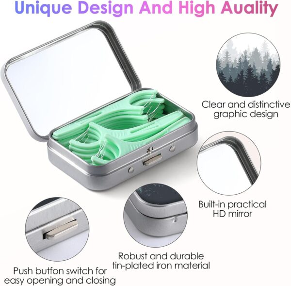 Dental Floss Portable Case, Easy to Store Floss Picks of Various Sizes, Portable Dental Floss Dispenser is Perfect for Travelling, Hotels, Dinners, Appointments.Ink Tree - Image 3