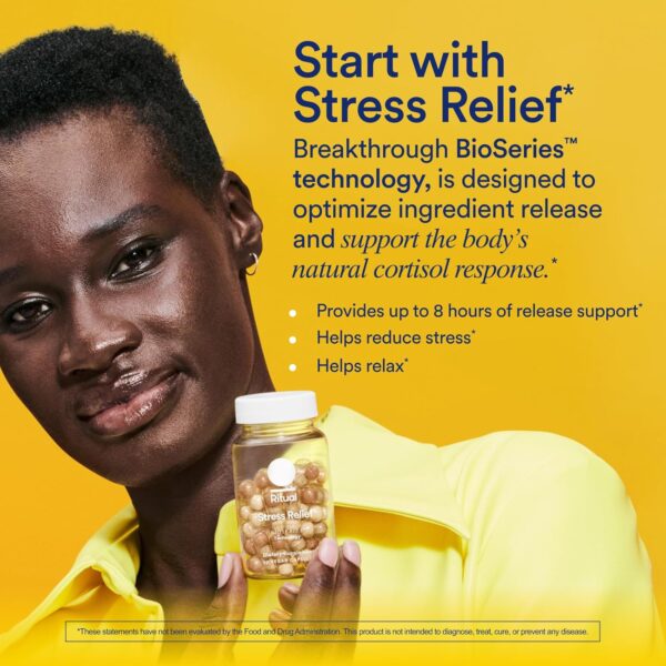 Ritual Stress Relief Supplement BioSeries with 8-Hour Release Support (Shoden® Ashwagandha, Suntheanine® L-Theanine, and Saffron as affron®*) 30 Day Supply - Image 7