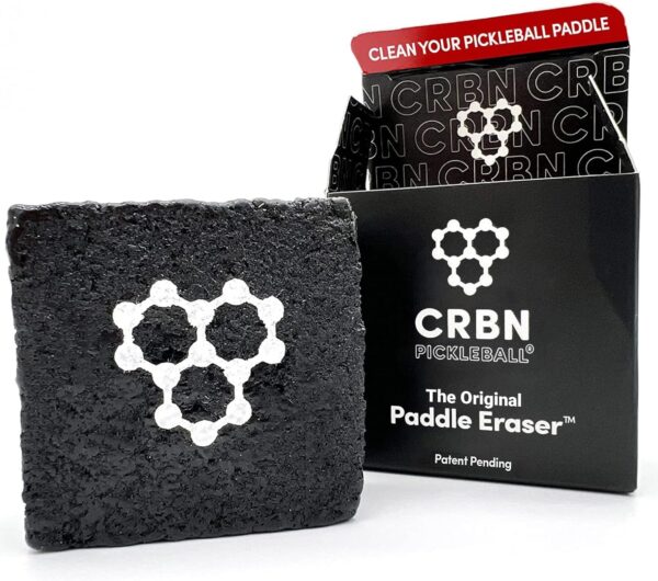 CRBN Pickleball Paddle Eraser, Best Carbon Fiber Pickle Ball Racket Cleaner, Fast & Easy Rubber Bar to Remove Ball Residue, Dirt, & Minor Scrapes/Scratches