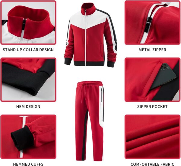 ANOTWENER Men's Casual 2 Piece Tracksuit Sets Long Sleeve Full Zip Jacket and Sweatpants Sport Outfits - Image 3