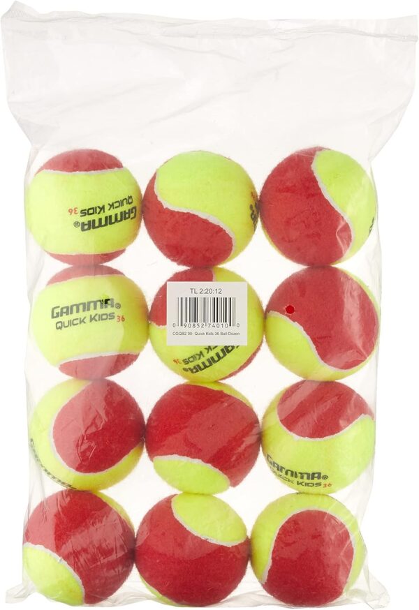 GAMMA Beginner Child or Adult Training (Transition) Practice Tennis Balls: Orange 60 or Green 78 Dot (25%-50% Slower Ball Speed) - 12, 36, 48, 60 Pack Sizes - Image 2