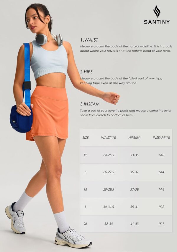 SANTINY Women's Pleated Tennis Skirt High Waited Athletic Skirts with Pockets Tummy Control Golf Skorts for Woman - Image 7