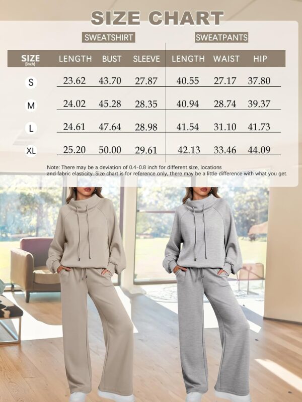 AUTOMET Lounge Sets for Women Sweatsuits 2 Piece Outfits 2024 Fall Drawstring Sweatshirt Wide Leg Sweatpants Tracksuit - Image 7