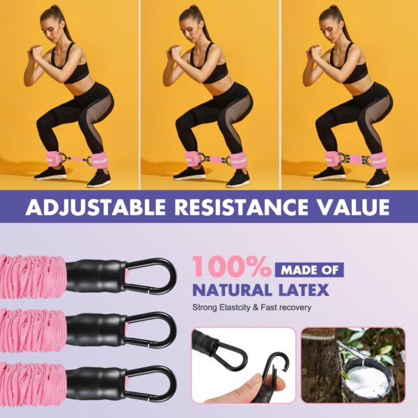 Ankle Resistance Bands with Cuffs, Ankle Bands for Working Out, Ankle Resistance Band, Glutes Workout Equipment, Butt Exercise Fitness Equipment for Women and Booty - Perfect for Home Gym Workout - Image 5