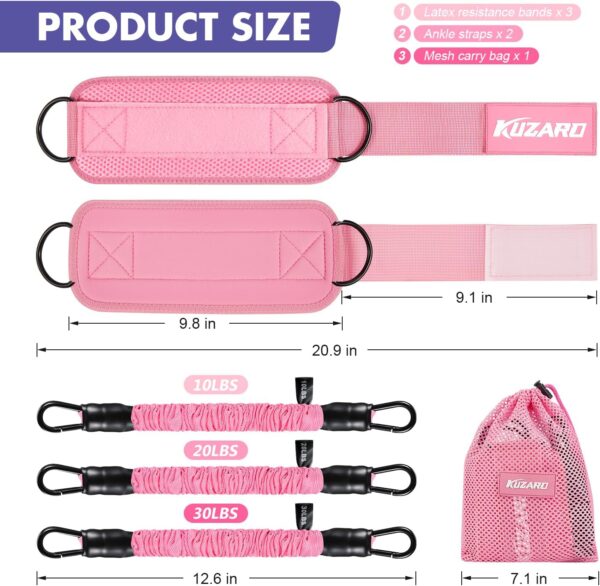 Ankle Resistance Bands with Cuffs, Ankle Bands for Working Out, Ankle Resistance Band, Glutes Workout Equipment, Butt Exercise Fitness Equipment for Women and Booty - Perfect for Home Gym Workout - Image 6