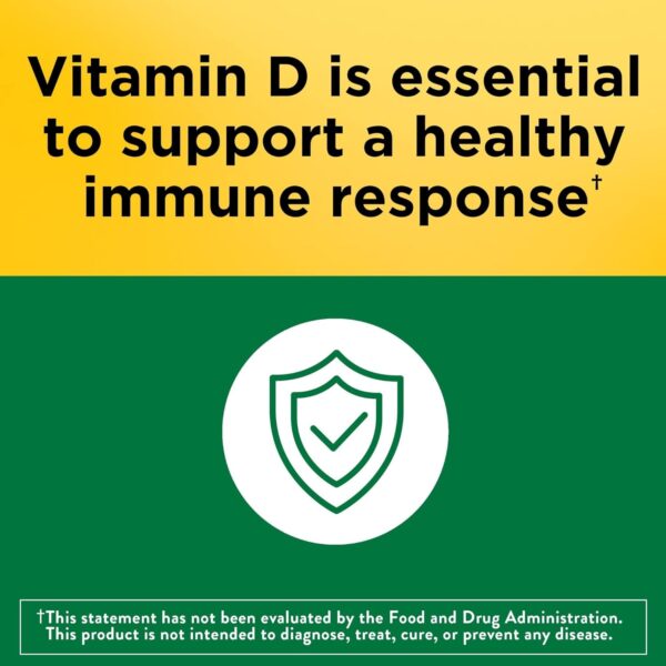 Nature Made Vitamin D3 1000 IU (25 mcg), Dietary Supplement for Bone, Teeth, Muscle and Immune Health Support, 180 Softgels, 180 Day Supply - Image 3