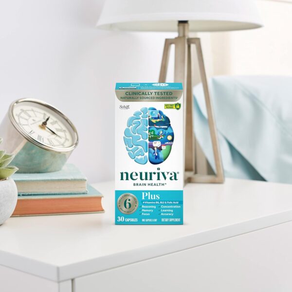 NEURIVA Plus Brain Supplement for Memory and Focus Clinically Tested Nootropics for Concentration for Mental Clarity, Cognitive Enhancement Vitamins B6, B12, Phosphatidylserine 30 Capsules - Image 11