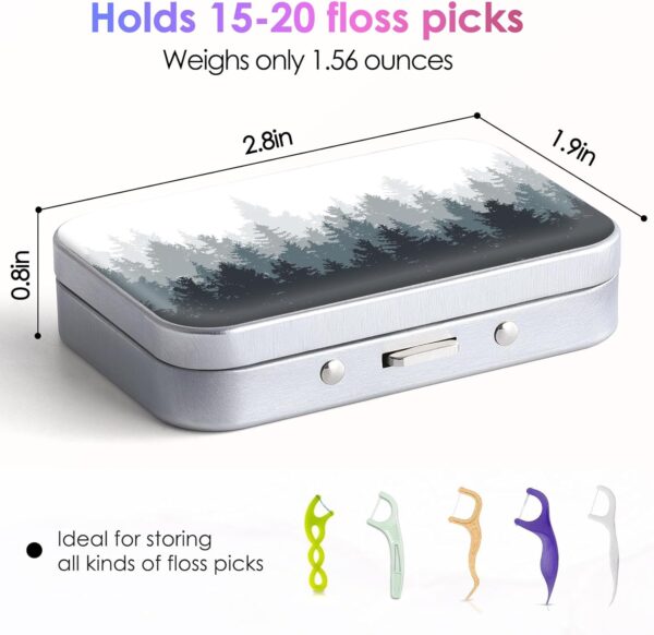 Dental Floss Portable Case, Easy to Store Floss Picks of Various Sizes, Portable Dental Floss Dispenser is Perfect for Travelling, Hotels, Dinners, Appointments.Ink Tree - Image 2