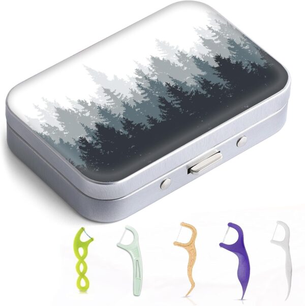 Dental Floss Portable Case, Easy to Store Floss Picks of Various Sizes, Portable Dental Floss Dispenser is Perfect for Travelling, Hotels, Dinners, Appointments.Ink Tree