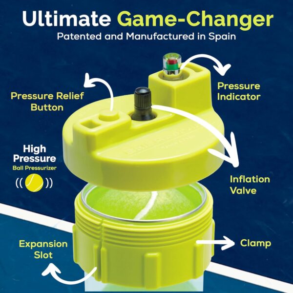 Tennis Ball Pressurizer – Converts Compatible Tennis Ball Container into a 30 psi Ball Pressurizer & Extends Ball Life (Pump & Container not Included in Standard and Standard Plus) - Image 6