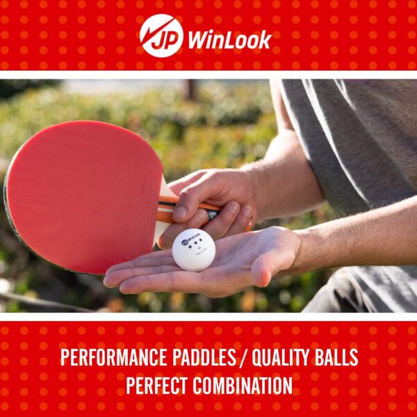 JP WinLook Ping Pong Paddles Sets - Portable Table Tennis Paddle Set with Ping Pong Paddles Professional Case & Ping Pong Balls. Premium Table Tennis Racket Player Set for Indoor & Outdoor Games - Image 5