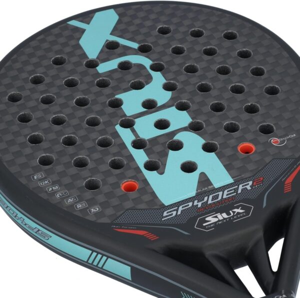 Siux Spyder 2 Revolution Control Paddle, Black and Blue, Advanced/Competition Level, Low Balance, Soft Eva Core, 12k Carbon Face, Round Shape, Matte Finish, Smooth Surface, Control Gameplay, for Men - Image 6