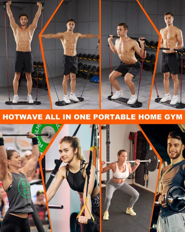 HOTWAVE Portable Exercise Equipment with 16 Gym Accessories.20 in 1 Push Up Board Fitness,Resistance Bands with Ab Roller Wheel,Full Body Workout at Home - Image 4