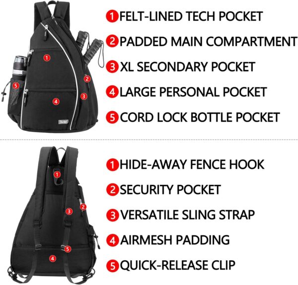 Sucipi Pickleball Bag for Women Pickleball Backpack Reversible Pickleball Paddle Bag Pickleball Rackets Bags for Ladies - Image 4