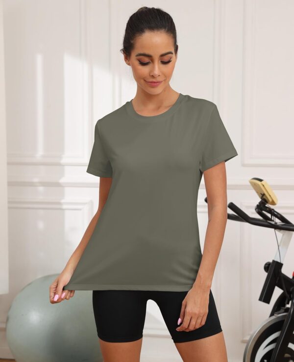 KevaMolly Workout Tops for Women UPF50+ Breathable Loose Fit Yoga T Shirts Short Sleeve Running Gym Athletic Tee Top - Image 2