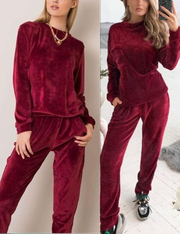 Beyove Women Velour Sweatsuits 2 Piece Tracksuit Sets with Pockets Sweatshirt & Sweatpants Leisure Jogger Outfits S-XXL - Image 5