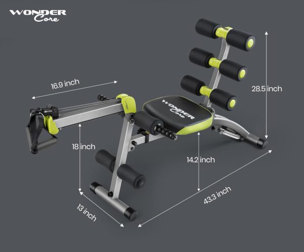 WONDER CORE 2 Total Gym Machine, Ab Workout Equipment, Adjustable Ab Machine for Stomach Workout, Sit Up Exercise Equipment for Home Workouts, Abdominal Trainer, Ab Lounger Exercise Chair - Image 6