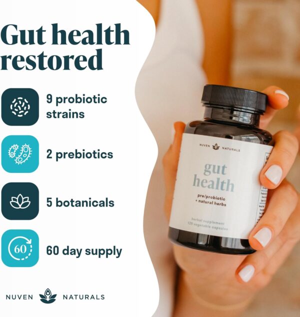 All-in-One Gut Health w/Probiotics, Prebiotics, Digestion-Supporting Herbs, and Adaptogens - Leaky Gut Repair Formula to Support Gut Lining, Aid in Digestion, and Promote Good Bacteria - Image 4