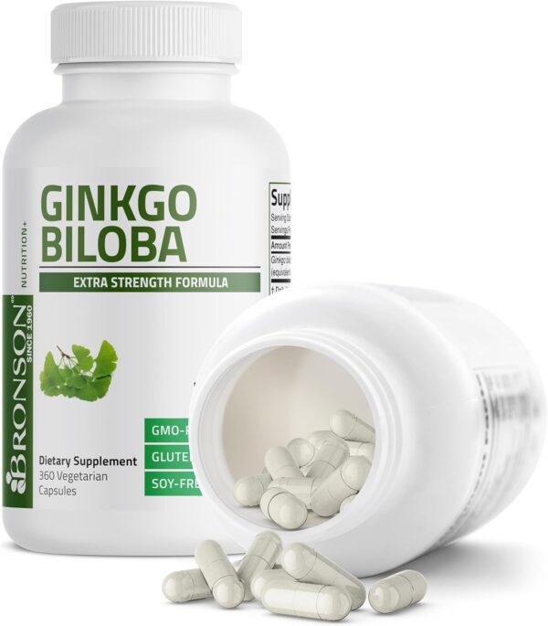 Bronson Ginkgo Biloba Extra Supports Brain Function & Memory Support, 360 Vegetarian Capsules - Image 6