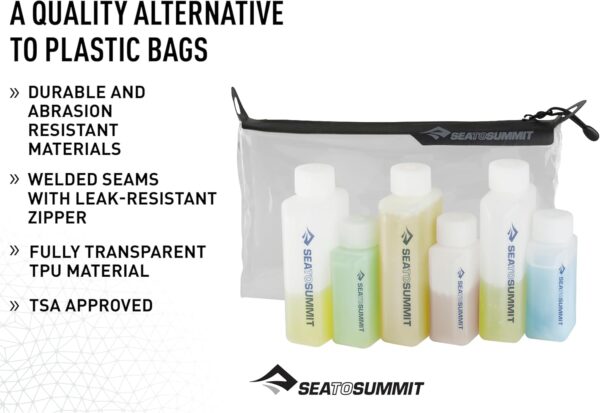 Sea to Summit TravellingLight Clear Zip Pouch with Travel Bottles, TSA Approved Toiletry Kit - Image 2