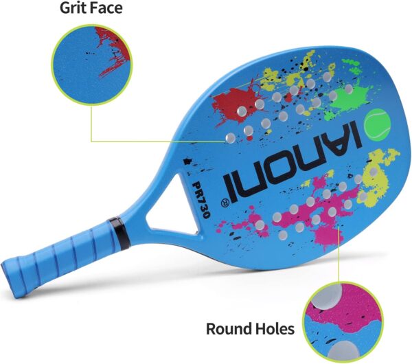 Beach Tennis Racket,Carbon Fiber Grit Face with EVA Memory Foam Core Beach Tennis Racket - Image 3