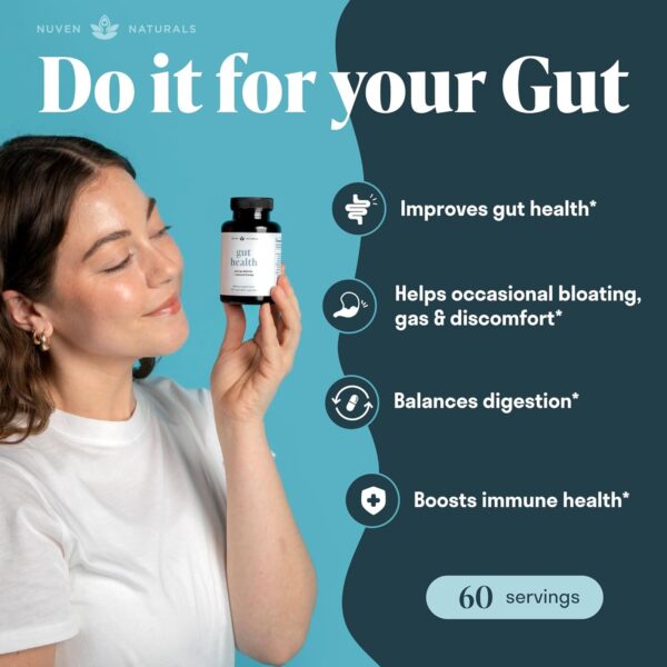 All-in-One Gut Health w/Probiotics, Prebiotics, Digestion-Supporting Herbs, and Adaptogens - Leaky Gut Repair Formula to Support Gut Lining, Aid in Digestion, and Promote Good Bacteria - Image 3