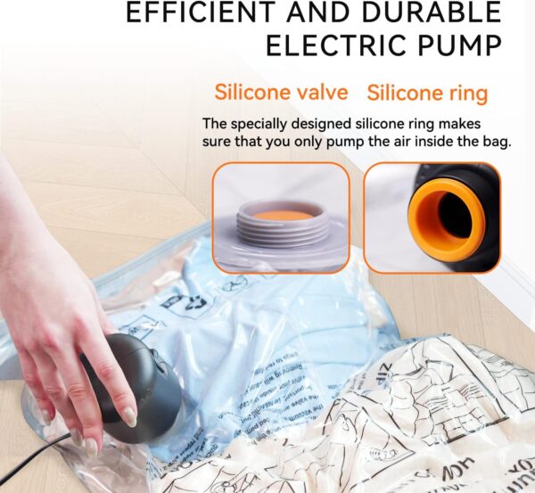 Wevac Small Vacuum Storage Bag (Small x 10) | Space Saver with Premium Electric Pump | Double Zip Seal | Special-Grip Clip | Ideal for Clothes, Blanket Compression and Travelling - Image 4