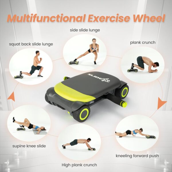 WONDER CORE Slide Fit, Ab Roller Board with 4 Wheels, Automatic Rebound Abdominal Wheel for Core Workout, Ab Exercise Equipment, Abdominal Exerciser, Heroboard Fitness Rolling Board with Knee Pad - Image 4