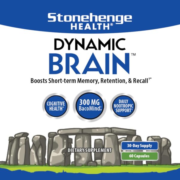 Stonehenge Health Dynamic Brain Supplement – New Formula with BacoMind for Memory Acquisition, Retention, & Recall with 40 Unique Nootropic: Choline, Phosphatidylserine, and Huperzine A - Image 5