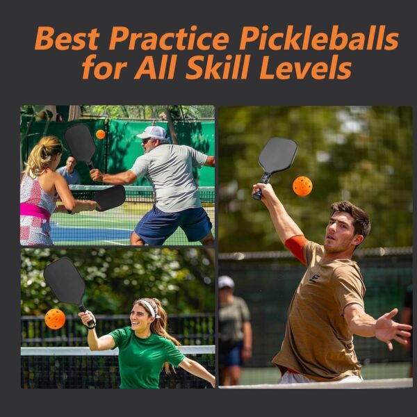 Pickleball Balls, 6 Pack | 12 Pack 40 Holes Outdoor Pickleball Balls, High Visibility and Bounce, Durable Pickle Balls for All Style Pickleball Paddles & All Skill Levels (Neon Green, Orange) - Image 7