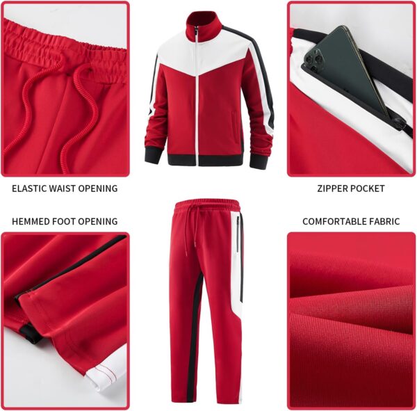 ANOTWENER Men's Casual 2 Piece Tracksuit Sets Long Sleeve Full Zip Jacket and Sweatpants Sport Outfits - Image 4