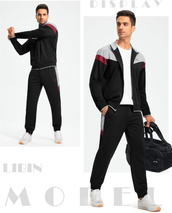 Libin Men's Tracksuits 2 Piece Sets Sweat Suits for Men Athletic Workout Jogging Suit Set Warm Up Full Zip Outfits Suits Sets - Image 6