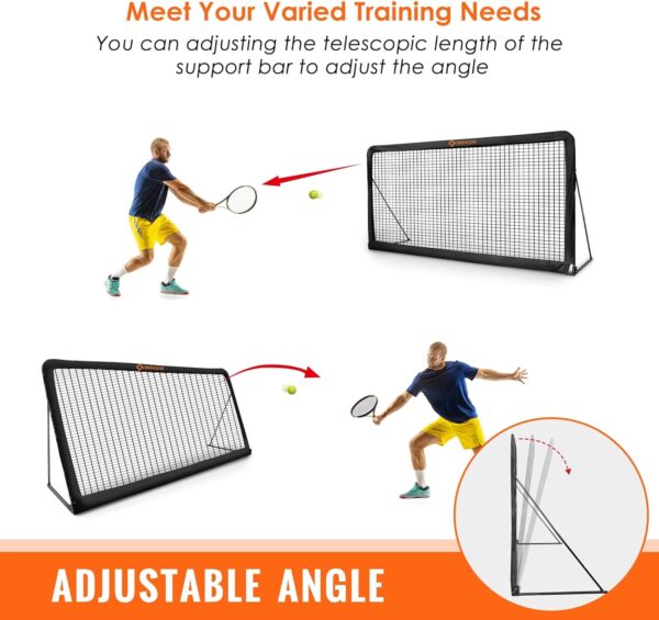 Tennis Rebound Practice Wall - 12ft x 6ft Rebounder Net for Tennis & Racquet Sports Ball & Pickleball, Training Tennis Backboard Net for Court Backyard and Indoor & Outdoor Training, Black - Image 3