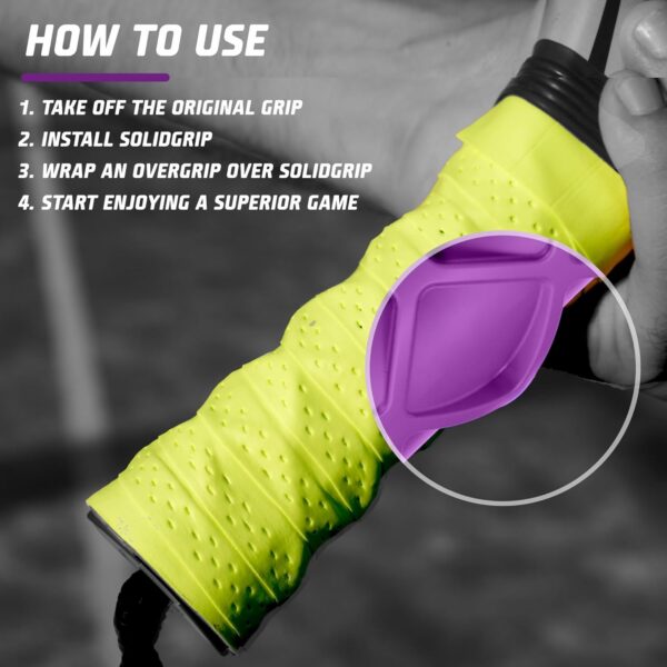 SolidGrip Padel Grip - Padel Racket Hand Grip for Handle - Better Grip, Shock Reduction, More Control - Padel Accessories Silicone Grip - Works with Any Overgrip - Image 2