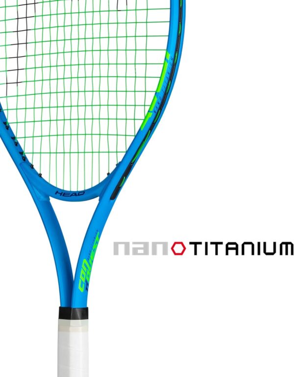 HEAD Ti. Conquest Tennis Racket - Pre-Strung Head Light Balance 27 Inch Racquet - 4 3/8 in Grip,Blue - Image 4