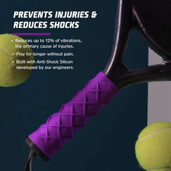 SolidGrip Padel Grip - Padel Racket Hand Grip for Handle - Better Grip, Shock Reduction, More Control - Padel Accessories Silicone Grip - Works with Any Overgrip - Image 4