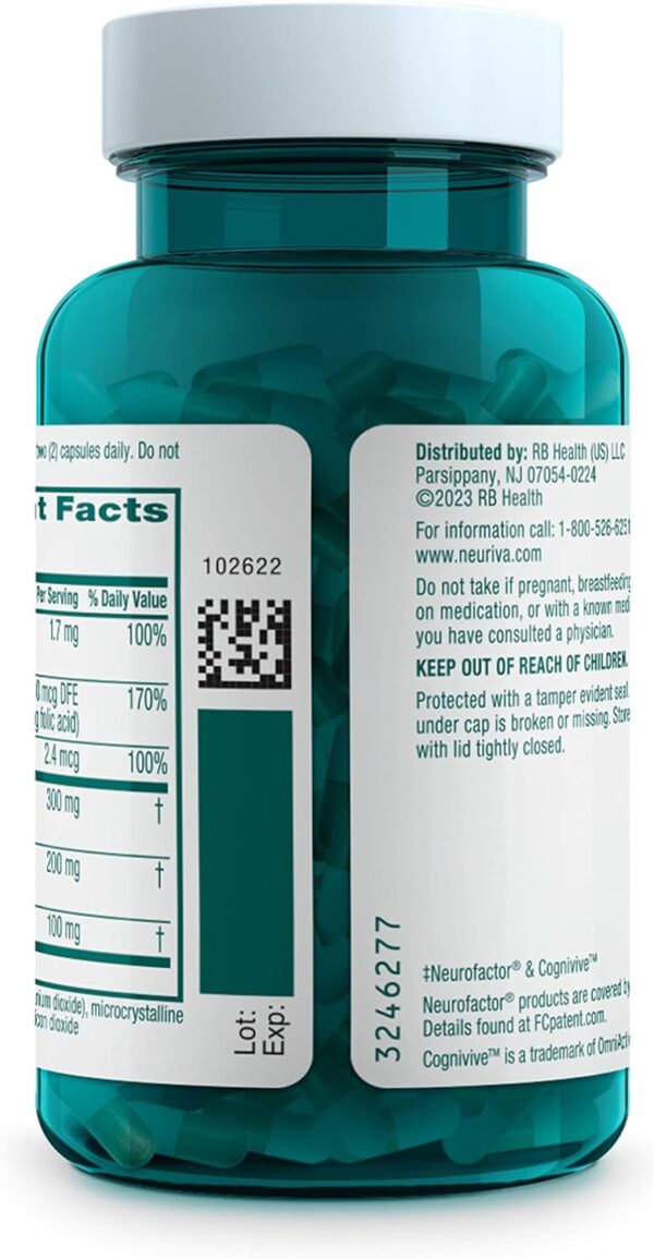NEURIVA Ultra Decaffeinated Clinically Tested Nootropic Brain Supplement for Mental Alertness, Memory, Focus & Concentration, Cognivive, Neurofactor, Phosphatidylserine, Vitamins B6 B12, 60 Capsules - Image 22
