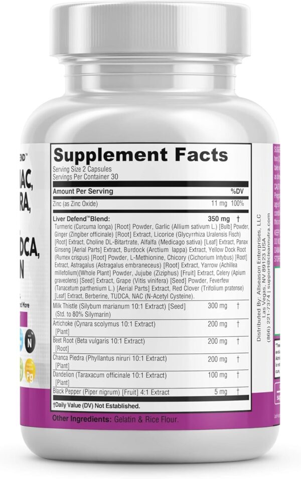 Clean Nutraceuticals Milk Thistle 3000mg NAC Chanca Piedra 2000mg Beet Root 2000mg Artichoke 2000mg Dandelion Root 1000mg - Liver Cleanse Detox & Repair Supplement Plus TUDCA Choline & Ginger 60 Count - Image 3