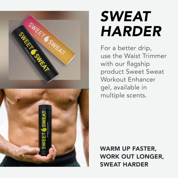 Sweet Sweat Waist Trimmer for Women and Men - Sweat Band Waist Trainer for High-Intensity Training & Workouts - Image 3