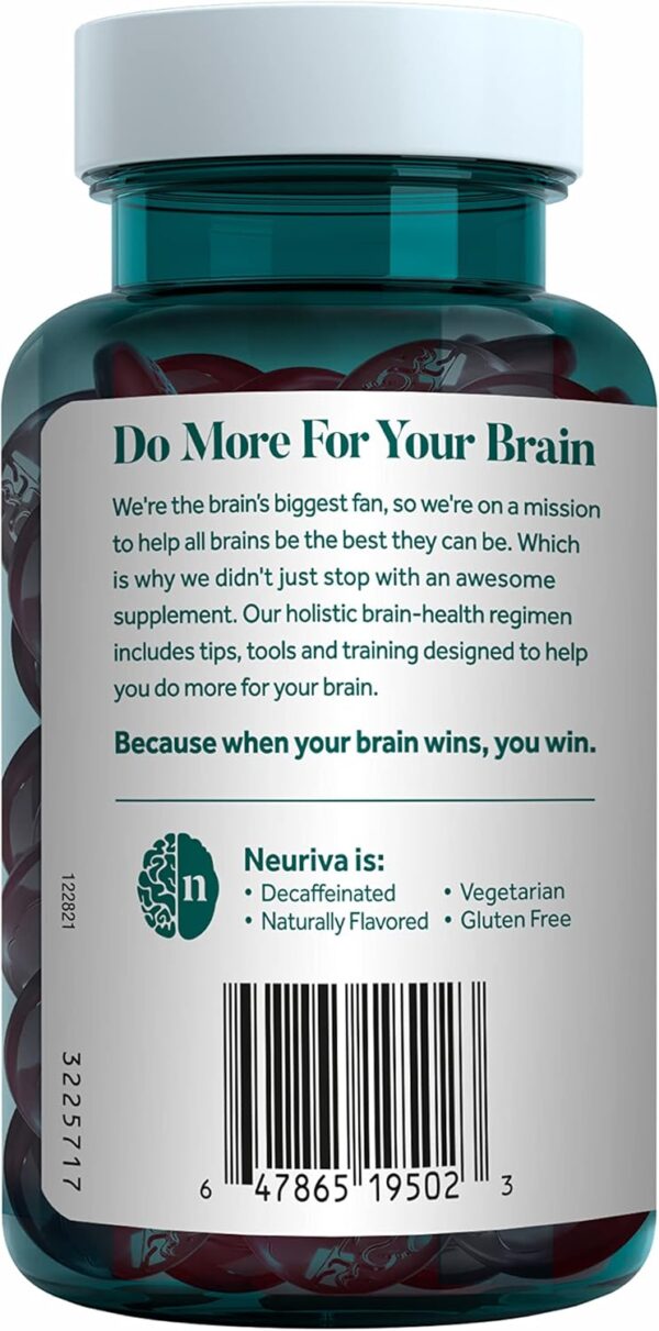 NEURIVA Plus Brain Supplement for Memory,Focus & Concentration+Cognitive Function with Vitamins B6 & B12 and Clinically Tested Nootropics Phosphatidylserine and Neurofactor,50ct Strawberry Gummies - Image 18