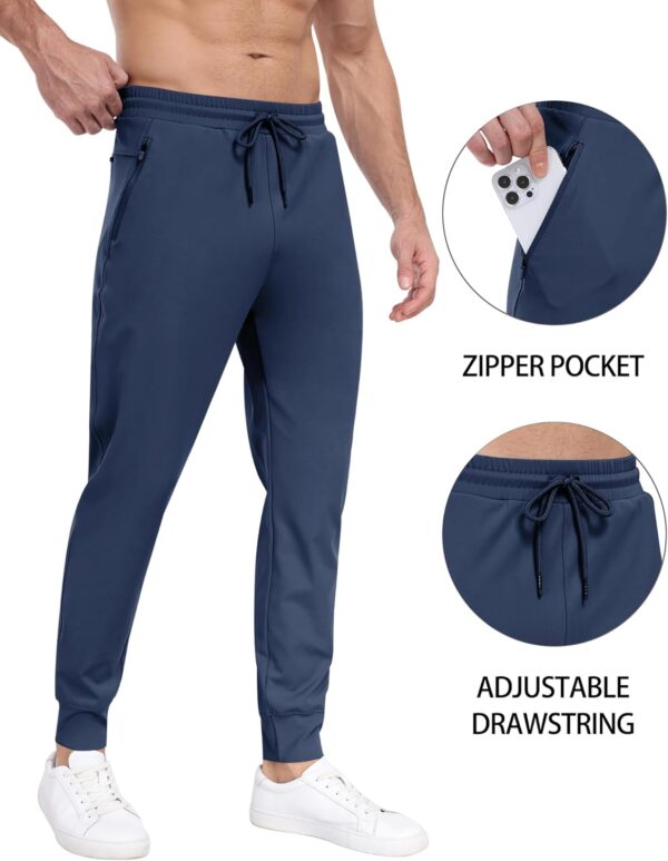 3 Pack Men's Sweatpants with Zipper Pockets,Workout Gym Traning Track Joggers Pants for Men Running Jogging Pants - Image 6