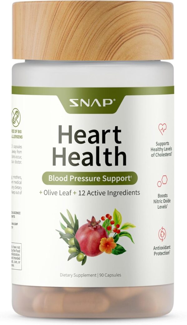 Snap Supplements Heart Health Supplements and Blood Circulation Supplements, 90 Capsules