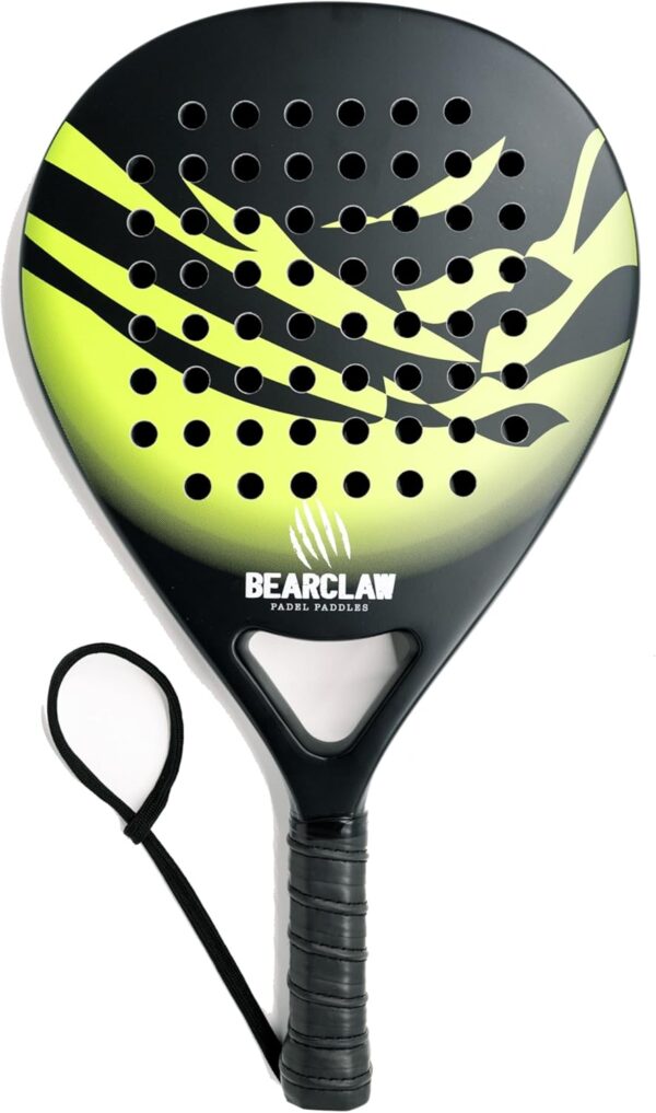 Bearclaw Padel Racket Carbon Fiber Surface with EVA Memory, Flex Foam Core - Lightweight Padel Racquet